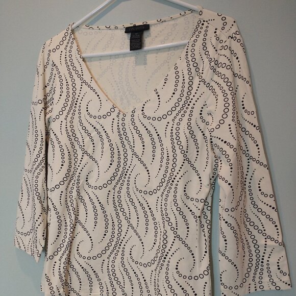 The Limited Tops - The Limited Cream and Black Swirl Top Size M